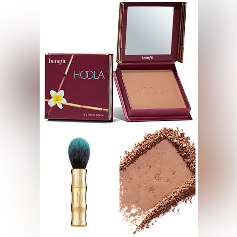 Benefit Hoola Matte Bronzing Powder & Luxe Teal Contouring Brush SET! SEALED - Picture 1 of 7